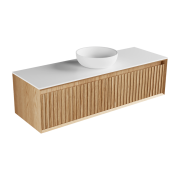 Plato Largo 1500 2 drawers, side, timber veneer, solid surface top