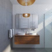 RAVANI SINGLE TIER VANITY - TIMBER TOP