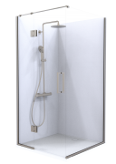 Summit - Acrylic Framless Shower - Corner, Hinged Door, 1000x1000mm - Brushed Nickel