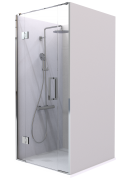 SUMMIT - ACRYLIC FRAMLESS SHOWER - ALCOVE, HINGED DOOR, 900X900MM - CHROME