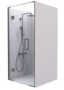 Summit - Acrylic Framless Shower - Alcove, Hinged Door, 1000x1000mm - Gunmetal