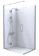 Summit - Acrylic Frameless Shower - Corner, Hinged Door, 1200x900- Brushed Nickel