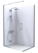 SUMMIT - ACRYLIC FRAMELESS SHOWER - CORNER, HINGED DOOR, 1200X900 - CHROME