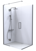 Summit - Acrylic Frameless Shower - Corner, Hinged Door, 1200x900 - Gunmetal