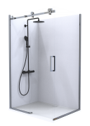 SUMMIT - ACRYLIC FRAMELESS SHOWER - CORNER, EXPOSED SLIDING DOOR, 1200X900MM - CHROME