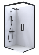 Summit - Acrylic Frameless Shower - Corner, Concealled Sliding Door, 1200x900mm - Black