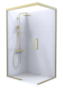 Summit - Acrylic Frameless Shower - Corner, Concealled Sliding Door, 1200x900mm - Brushed Brass