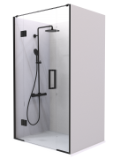 Summit - Acrylic Frameless Shower - Alcove, Hinged Door, 1200x900 - Black