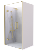 Summit - Acrylic Frameless Shower - Alcove, Hinged Door, 1200x900 - Brushed Brass