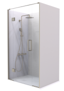 Summit - Acrylic Frameless Shower - Alcove, Hinged Door, 1200x900 - Brushed Nickel