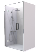 SUMMIT - ACRYLIC FRAMELESS SHOWER - ALCOVE, HINGED DOOR, 1200X900 - CHROME