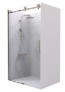 Summit - Acrylic Frameless Shower - Alcove, Exposed Sliding Door, 1200x900mm- Brushed Nickel