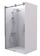 SUMMIT - ACRYLIC FRAMELESS SHOWER - ALCOVE, EXPOSED SLIDING DOOR, 1200X900MM - CHROME