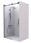 Summit - Acrylic Frameless Shower - Alcove, Exposed Sliding Door, 1200x900mm - Gunmetal