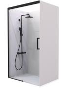 Summit - Acrylic Frameless Shower - Alcove, Concealled Sliding Door, 1200x900mm - Black