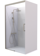 Summit - Acrylic Frameless Shower - Alcove, Concealled Sliding Door, 1200x900mm - Brushed Nickel