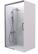 Summit - Acrylic Frameless Shower - Alcove, Concealled Sliding Door, 1200x900mm - Gunmetal