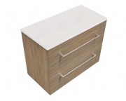 900 Skye Wall Hung Left Hand Offset Basin Vanity (2 Drawer) - Specify Colour & Slab Top