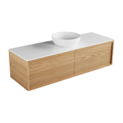 Strato Largo 1500 2 drawers, side, timber veneer, solid surface top