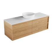 Strato Largo 1500 4 drawers, timber veneer, solid surface top