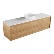 Strato Largo 1800 4 drawers, timber veneer, solid surface top