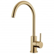 EcoMinimal Gooseneck Sink Mixer (304 SS) Brushed Brass (PVD)