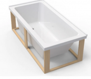 VARO BATH 1525 FRAMED WITH UPSTAND/S - Specify upstand positions