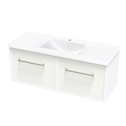 ARRAY BERLIN WAVE 1200 SINGLE DRAWER WITH INTERNAL DRAWER WHITE SATIN