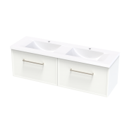 ARRAY BERLIN WAVE 1500DB SINGLE DRAWER WITH INTERNAL DRAWER WHITE SATIN