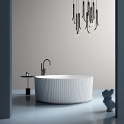 Willow 1500 Round Freestanding Bath - Matte White