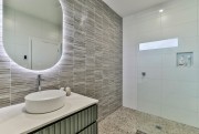 Design by Emblazon Interior Design Studio. Tiling by Arc Tiling.  With Home Ash KitKat and Farmmenta Taupe