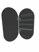 CODE NEO MIRROR CAB - 500X950H - 1 DOOR - OVAL - BLACK SATIN