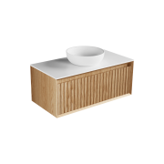 Plato Largo 1000 1 drawer, timber veneer, solid surface top