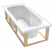 KAHLO BATH 1800 WITH UPSTAND/S FRAMED - Specify upstand positions