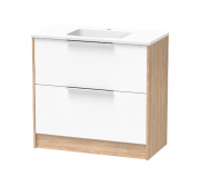 NIKAU 900 DOUBLE DRAWER FLOOR ULTRA GLOSS WHITE/COLOUR