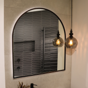 CODE SOLACE LED DEMISTER MIRROR - ARCH - 850X950- BLACK