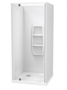 SIERRA 900X900 3 SIDED BACK MOULDED WHITE - CORNER WASTE