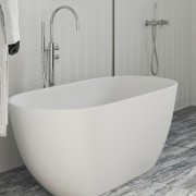 SUTHERLAND 1600 FREESTANDING OVAL BATH - GLOSS WHITE