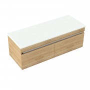 1200 Vega Wall Hung Double Basin Vanity (2 Drawer) - Specify Colour & Select Slab Top